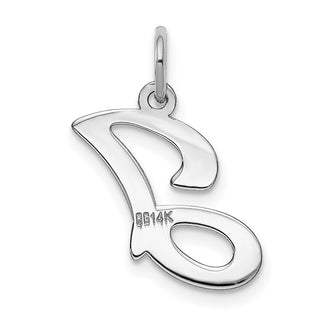 14k White Gold Initial J Charm