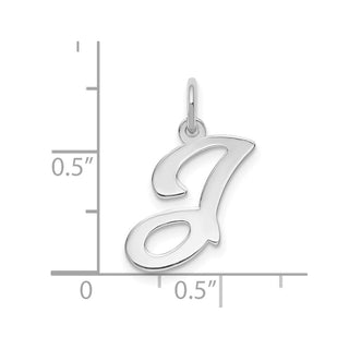 14k White Gold Initial J Charm