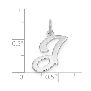 14k White Gold Initial J Charm