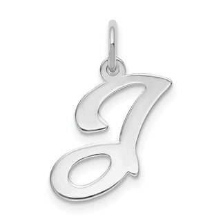 14k White Gold Initial J Charm