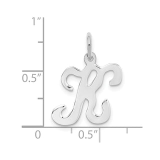 14K White Gold Initial K Charm