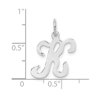 14K White Gold Initial K Charm