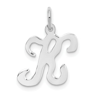 14K White Gold Initial K Charm