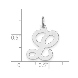 14K White Gold Initial L Charm