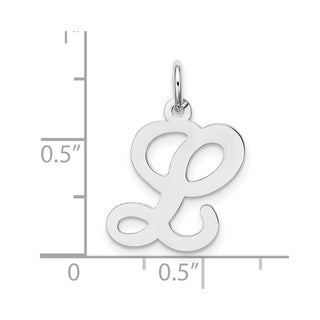 14K White Gold Initial L Charm