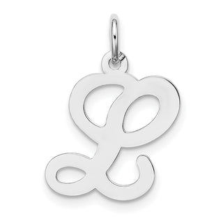 14K White Gold Initial L Charm