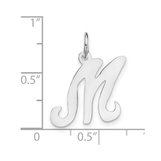 14K White Gold Initial M Charm