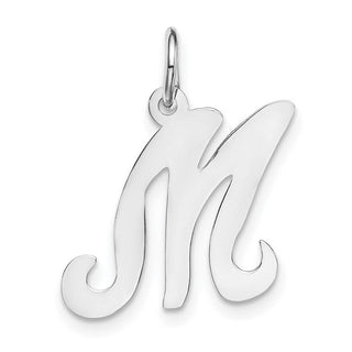 14K White Gold Initial M Charm