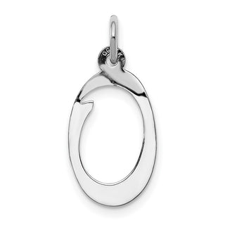 14k White Gold Initial O Charm