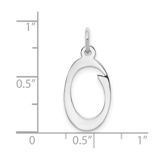 14k White Gold Initial O Charm