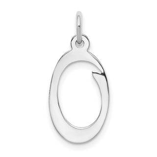 14k White Gold Initial O Charm