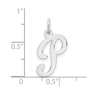 14K White Gold Initial P Charm