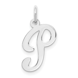 14K White Gold Initial P Charm