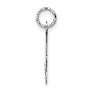 14k White Gold Initial R Charm