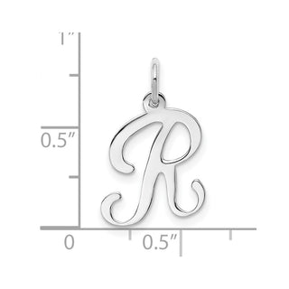 14k White Gold Initial R Charm