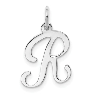 14k White Gold Initial R Charm
