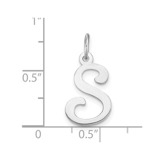 14K White Gold Initial S Charm