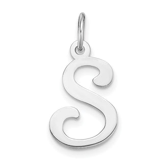 14K White Gold Initial S Charm