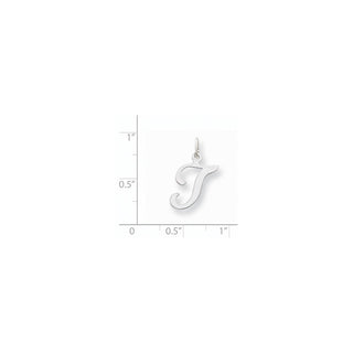 14K White Gold Initial T Charm