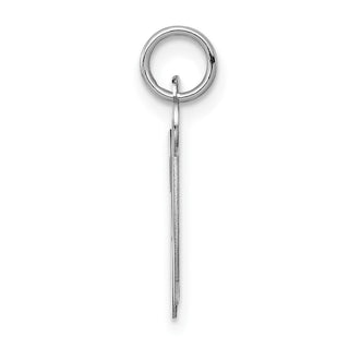 14K White Gold Initial W Charm