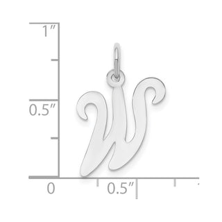 14K White Gold Initial W Charm