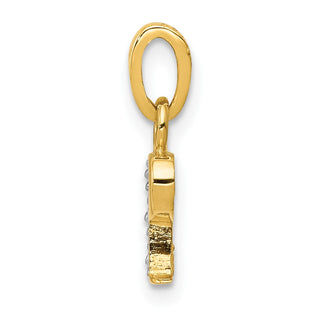 14k Yellow Gold and Rhodium Polished .01ctw Diamond Initial P Pendant