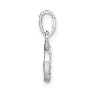 14k White Gold with Rhodium Diamond Letter C Initial Pendant
