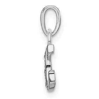 14k White Gold Polished .01ctw Diamond Initial G Pendant