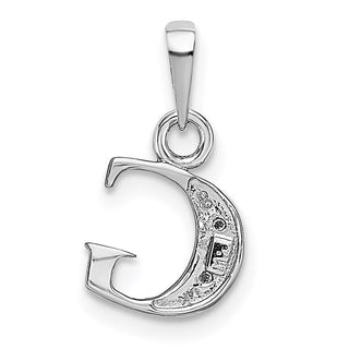14k White Gold Polished .01ctw Diamond Initial G Pendant