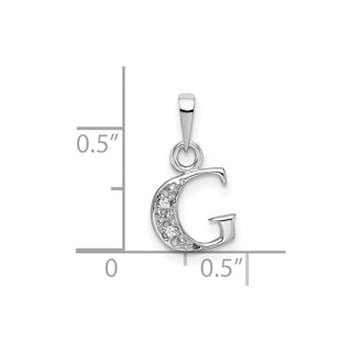 14k White Gold Polished .01ctw Diamond Initial G Pendant