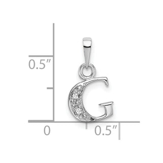 14k White Gold Polished .01ctw Diamond Initial G Pendant