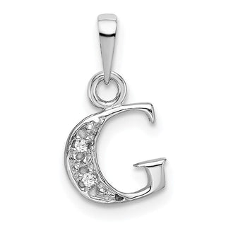 14k White Gold Polished .01ctw Diamond Initial G Pendant