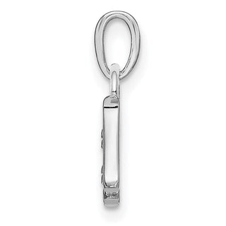 14k White Gold Polished .01ctw Diamond Initial H Pendant