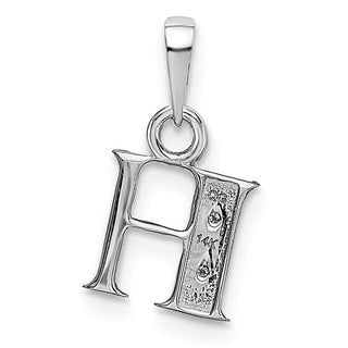 14k White Gold Polished .01ctw Diamond Initial H Pendant