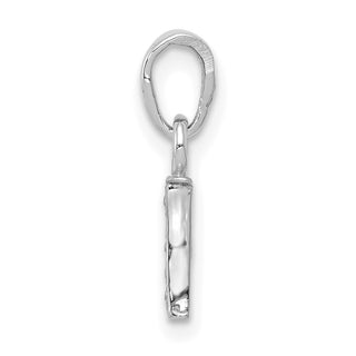 14k White Gold Rhodium-plated Diamond Letter I Initial Pendant