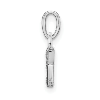 14k White Gold Polished .01ctw Diamond Initial K Pendant