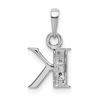 14k White Gold Polished .01ctw Diamond Initial K Pendant