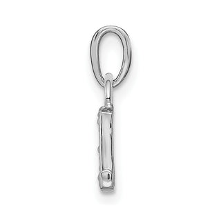 14k White Gold Polished .01ctw Diamond Initial L Pendant