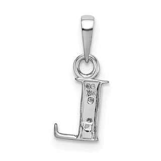 14k White Gold Polished .01ctw Diamond Initial L Pendant