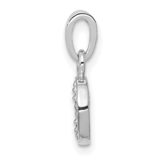 14k White Gold Rhodium-plated Diamond Letter O Initial Pendant
