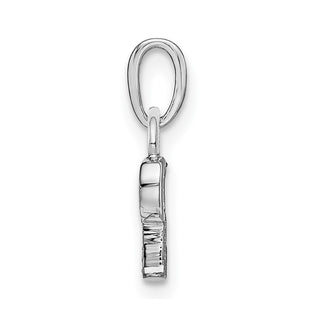 14k White Gold Polished .01ctw Diamond Initial P Pendant