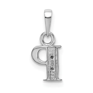 14k White Gold Polished .01ctw Diamond Initial P Pendant