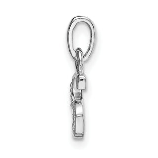 14k White Gold Polished .01ctw Diamond Initial S Pendant