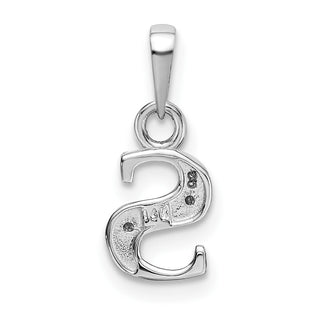 14k White Gold Polished .01ctw Diamond Initial S Pendant