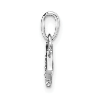 14k White Gold Polished .01ctw Diamond Initial T Pendant