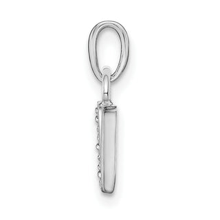 14k White Gold Polished .01ctw Diamond Initial V Pendant