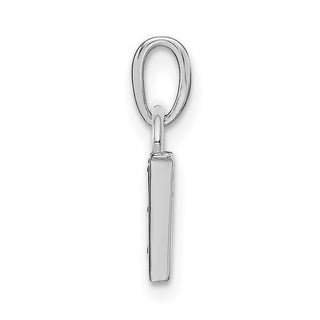 14k White Gold Polished .01ctw Diamond Initial W Pendant