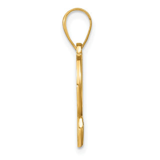 14K Yellow Gold Script Letter G Initial Pendant with Diamond