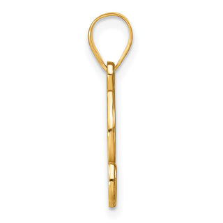 14K Yellow Gold Script Letter J Initial Pendant with Diamond