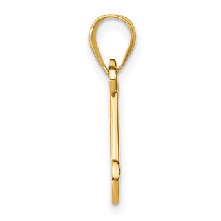 14K Yellow Gold Script Letter N Initial Pendant with Diamond
